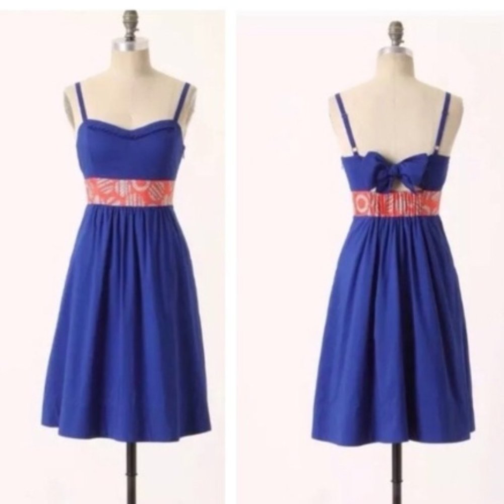 Anthropologie Edmé & Esyllte Blue Cotton Sundress